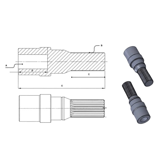 ADAPTER SHAFT SPLINED